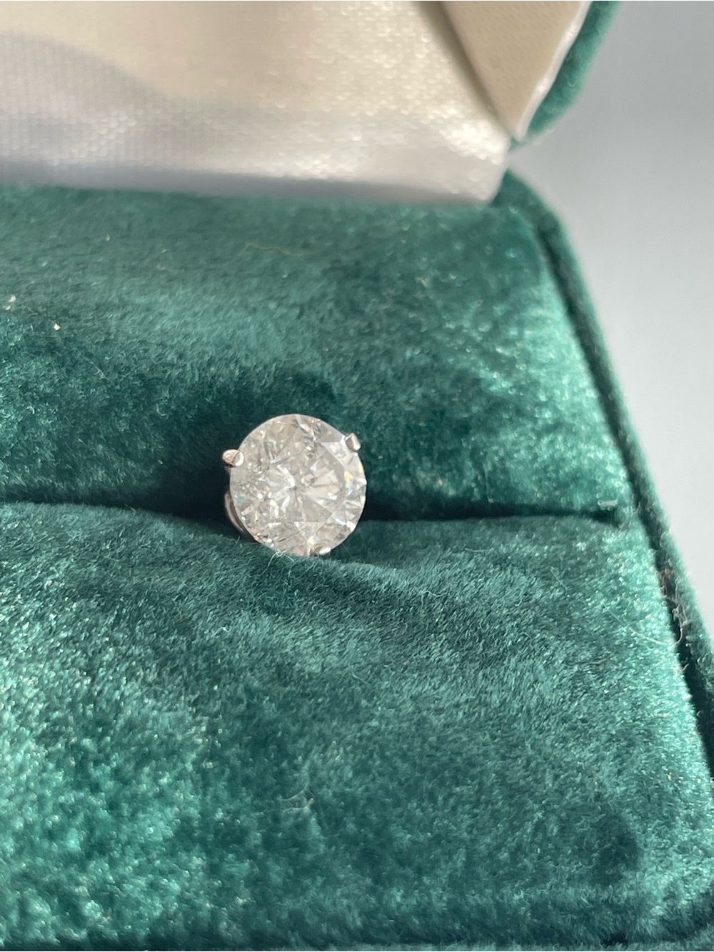 Classic Round White CZ Stud Earring in Silver